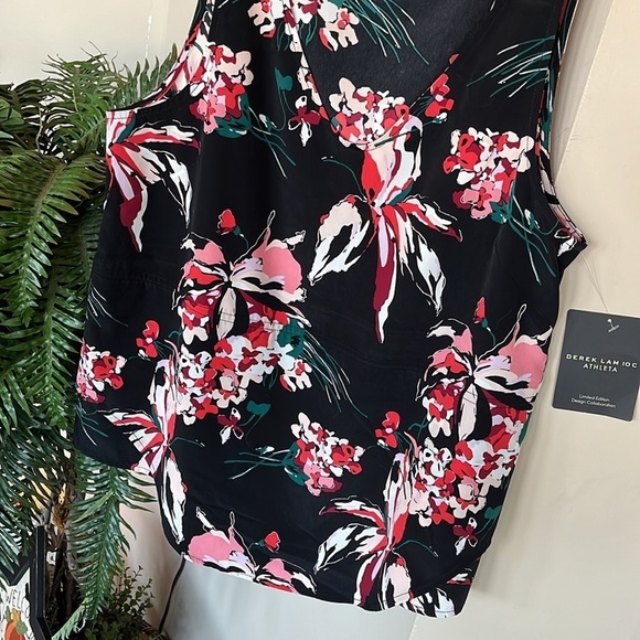 Brand New Derek Lam 10C x Athleta Black Floral Sleeveless Tank Top Lily Blouse - Picture 5 of 12